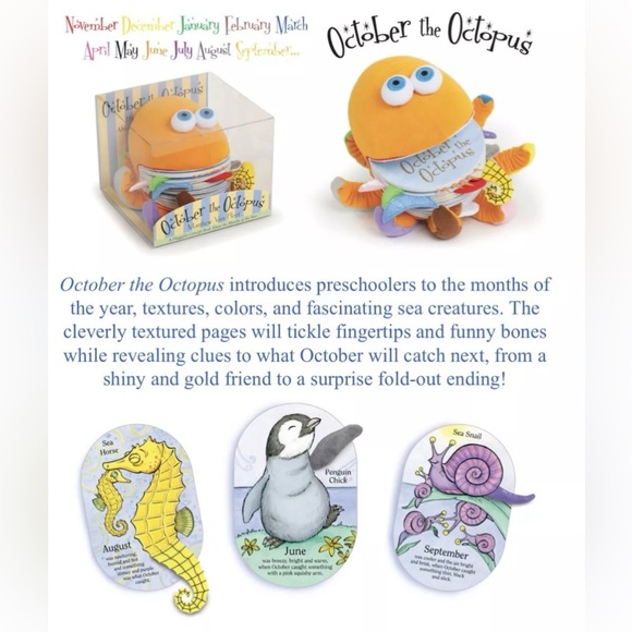 October the Octopus: A Huggable Concept Book About Months ~Matthew Van Fleet NEW - Picture 4 of 13